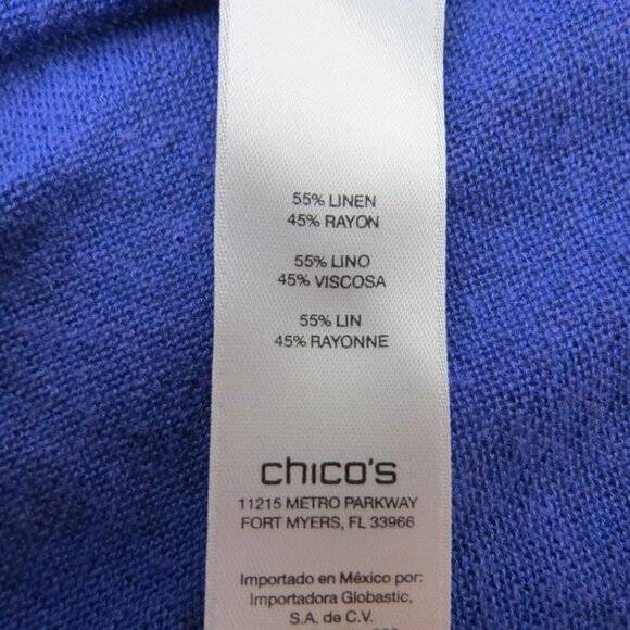 CHICO'S Women's Purple Open-Front Sabrina Layering Cardigan 2 Linen Rayon Blend - Picture 8 of 10